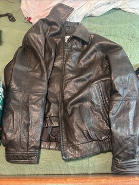 Pelle Studio Black Leather Bomber Jacket